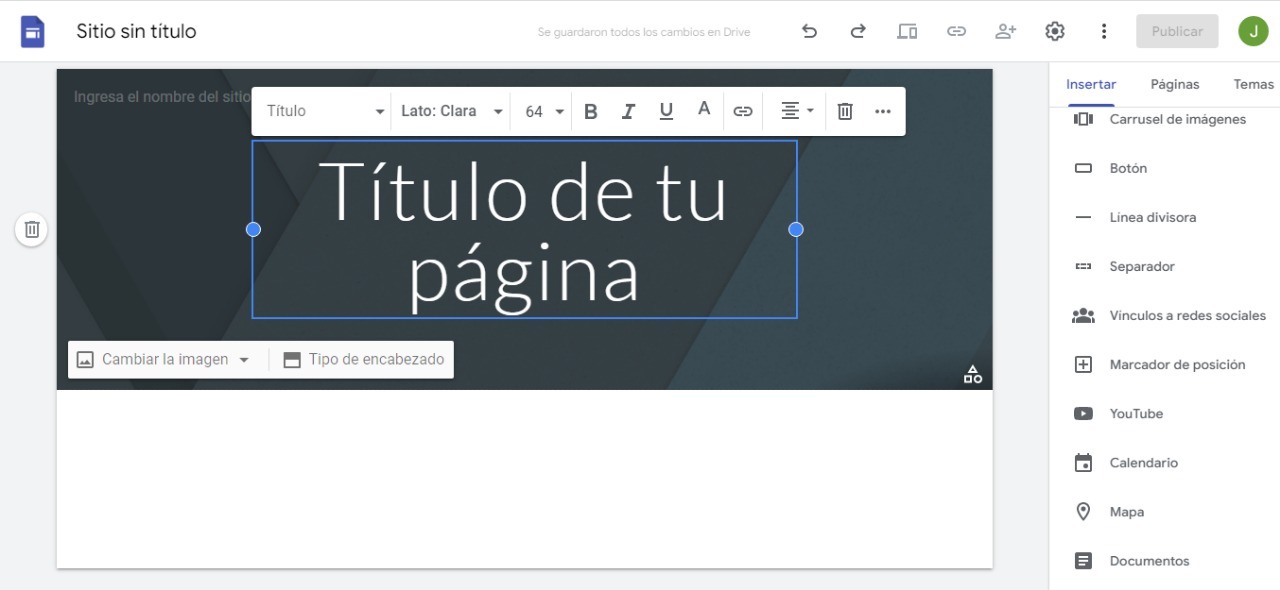 COMO USAR GOOGLE SITES visual data 6